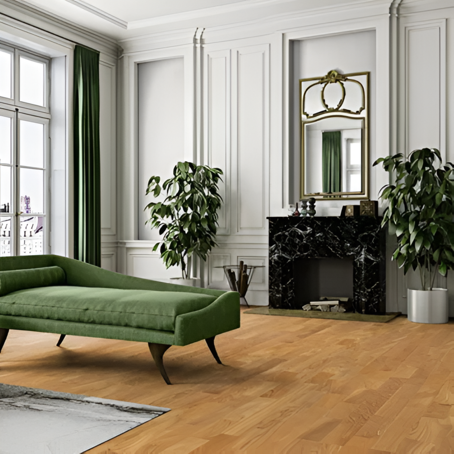 Oak Natural Engineered Flooring 7x75 Inch, showcasing warm natural wood tones with fine grain patterns and a smooth, durable finish, ideal for contemporary and classic interiors.