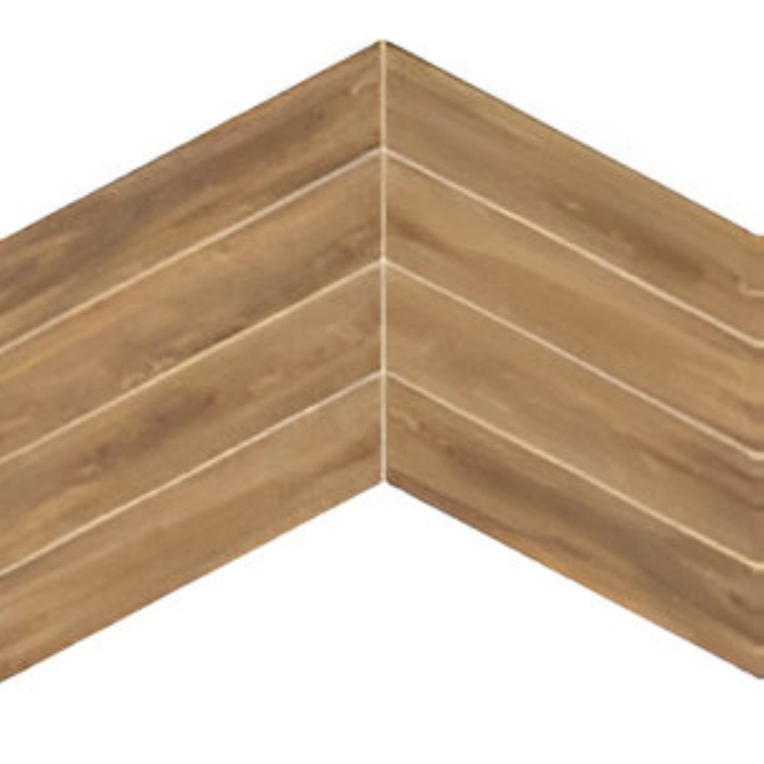 Oaklore Taupe Chevron Wooden Tile 6x36 Inch, featuring warm taupe oak tones arranged in a chevron pattern, ideal for elegant and durable flooring or wall applications.
