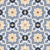 Octa Blue Moroccan vitrified tile in 12 inch x 12 inch size with matt finish, showcasing intricate Moroccan and rangoli-inspired printed design in blue and yellow color, suitable for wall and floor application in living rooms, bathrooms, kitchens, and decorative interior spaces.