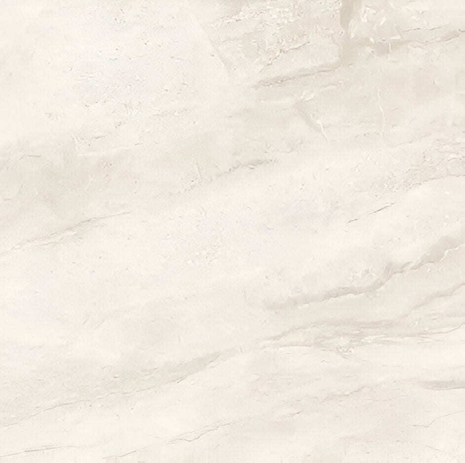 Oniceta Marble Vitrified Tile 16 Inch x 16 Inch featuring a polished white finish with subtle gray marble veining suitable for luxurious wall and floor applications in living rooms kitchens and commercial spaces
