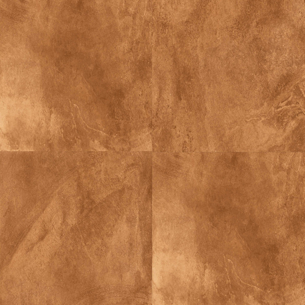 Ontario Moccasin Terracotta Ceramic Tile installed on a spacious interior floor, showcasing large square format with uniform surface texture, minimal grout lines, and a matt finish that enhances the modern architectural layout of the room.