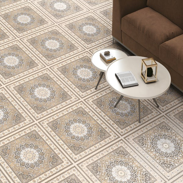 Persian 22 Moroccan Matt Floor Tile, 24x24 Inch – Luxurious Ceramic Tile with Persian-Moroccan Design and Matte Finish, Ideal for Indoor Flooring