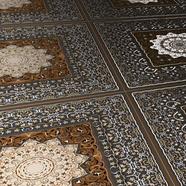 Persian 24 Moroccan Matt Floor Tile, 24x24 Inch – Ceramic Tile with Elegant Persian-Moroccan Design and Matte Finish, Perfect for Indoor Flooring.