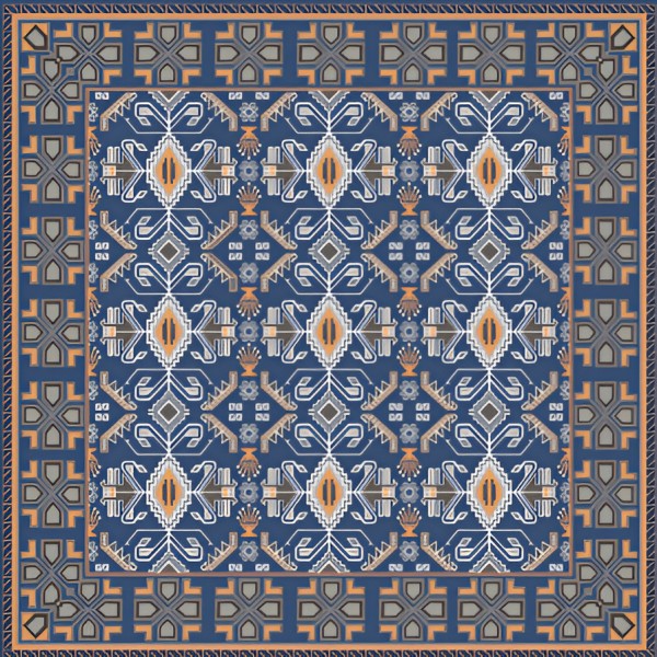 Persian 25 Moroccan Matt Floor Tile, 24x24 Inch – Ceramic Tile with Bold Blue Moroccan Design and Matte Finish, Perfect for Indoor Flooring.
