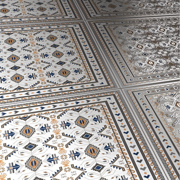 Persian 27 Moroccan Matt Floor Tile, 24x24 Inch – Ceramic Tile with Intricate Moroccan Design and Matte Finish, Ideal for Indoor Flooring.