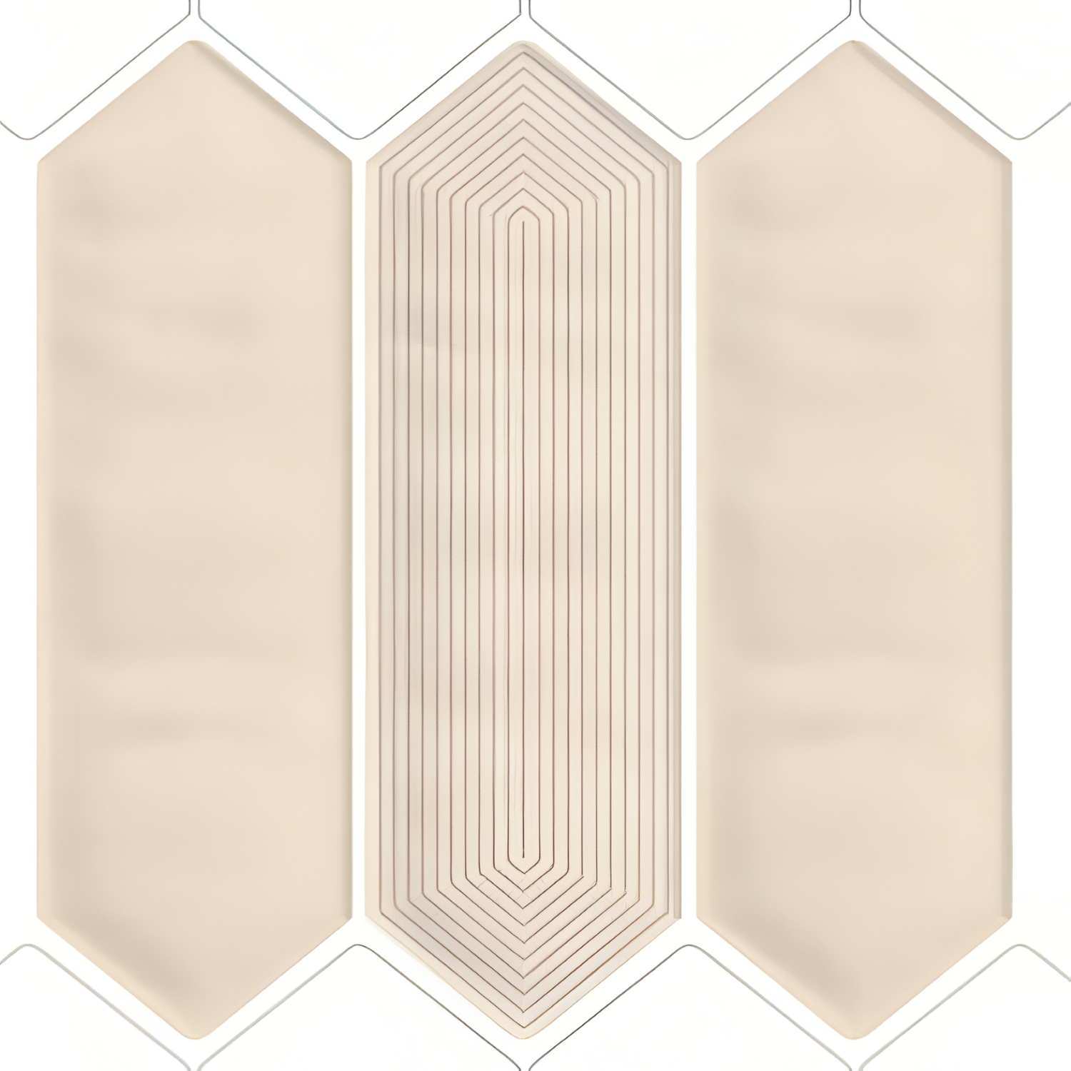 Picket Marfil Tile 3x12 inch with a glossy finish, featuring a soft marfil (creamy beige) surface, smooth and durable, ideal for modern bathroom walls and backsplash applications.
