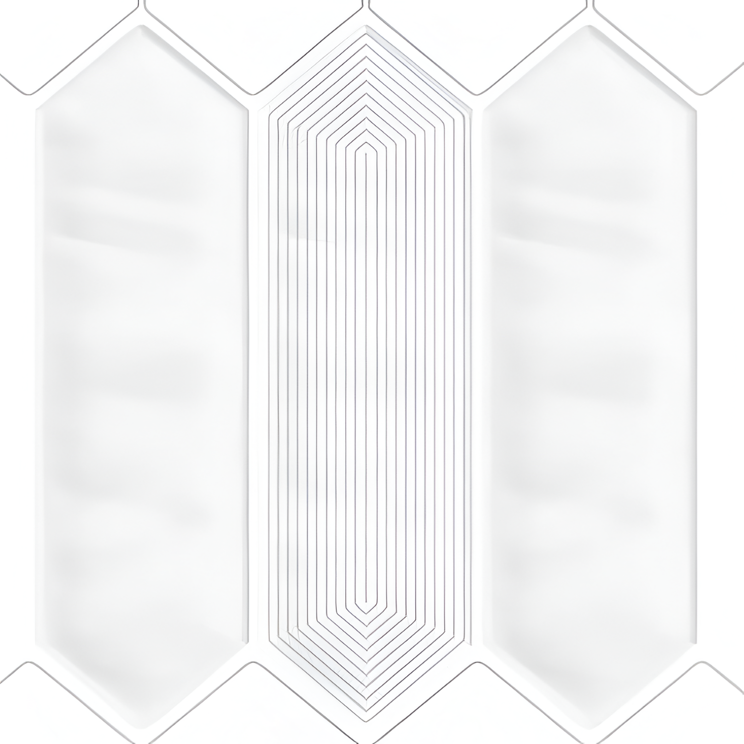 Picket White Bathroom Tile 3x12 inch with a glossy finish, featuring a clean white surface, smooth and durable, ideal for modern bathroom walls and backsplash applications.
