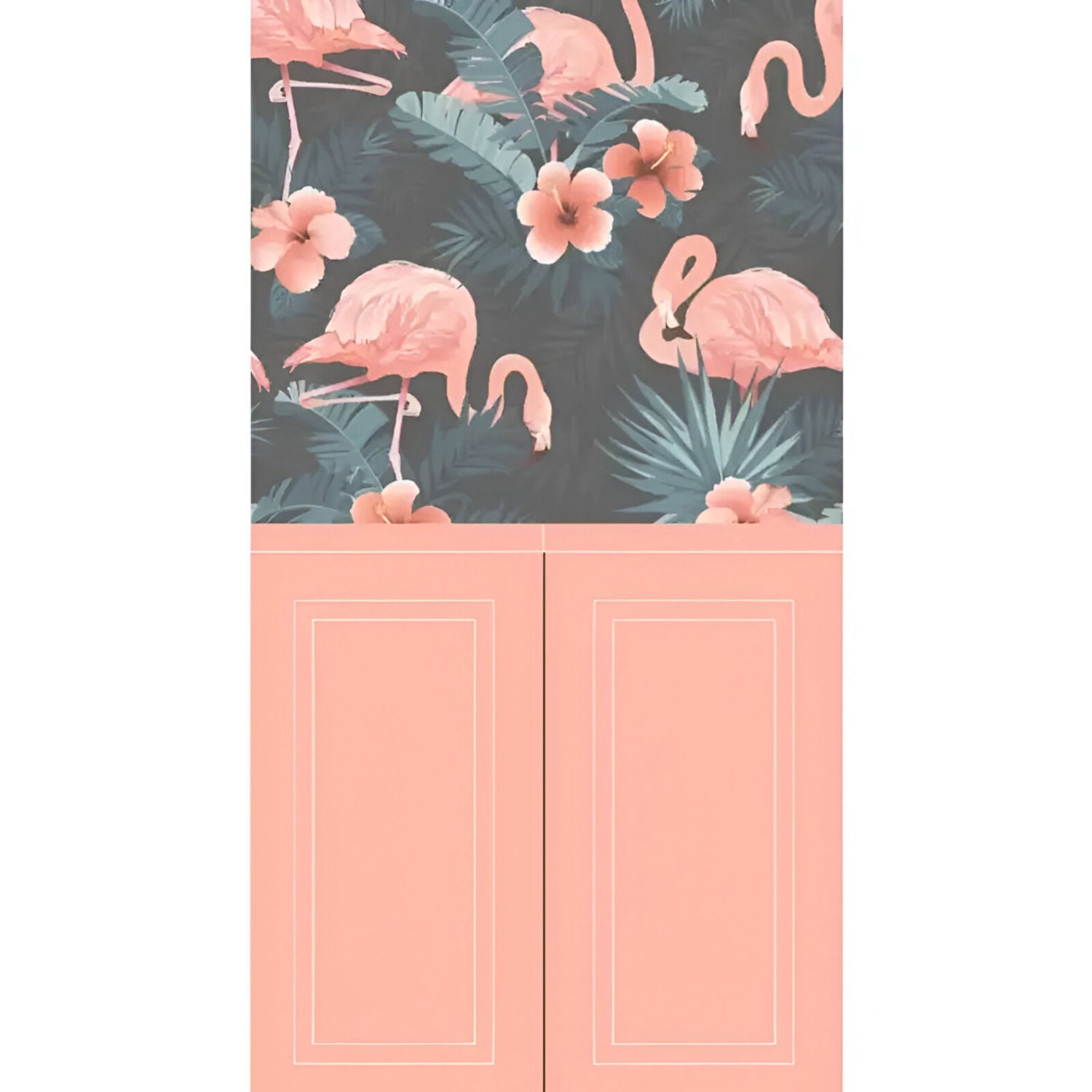 Pink Fauna 1 Wallpaper Set Tile 24 Inch x 48 Inch featuring a decorative nature-inspired pattern in pink tones with smooth finish suitable for wall applications in living rooms bedrooms and accent walls

