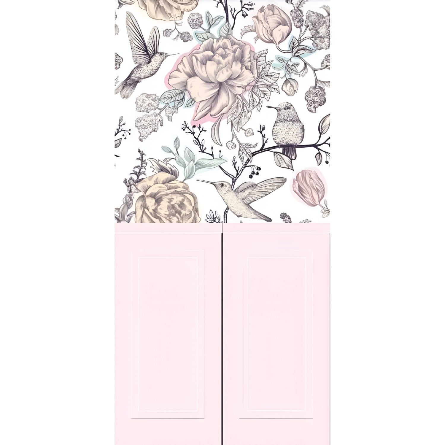 Pink Fauna 4 Wallpaper Set Tile 24 Inch x 48 Inch featuring a decorative nature-inspired pattern in pink tones with smooth finish suitable for wall applications in living rooms bedrooms and accent walls
