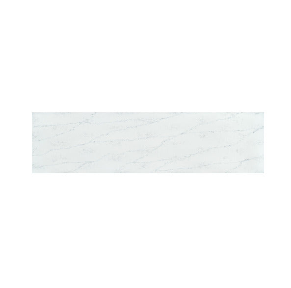 Premium Blossom White quartz kitchen counter top slab with smooth gloss finish installed in a contemporary modular kitchen interior, showcasing polished engineered quartz surface suitable for countertops, kitchen islands, dining table tops, and luxury residential or commercial spaces with elegant modern styling.