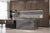 Premium Gray Pearl quartz kitchen countertop slab with glossy polished finish installed in a contemporary modular kitchen interior featuring a smooth durable surface ideal for kitchen counters, islands, and modern table top applications.