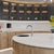 Premium Lustre White quartz kitchen counter top slab with glossy surface finish installed in a modern modular kitchen interior, featuring a smooth polished texture, seamless countertop application, elegant reflective surface, and contemporary luxury table top design suitable for residential and commercial spaces.