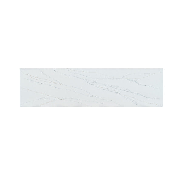 Premium White Vortex quartz kitchen countertop slab with polished gloss finish installed in a modern luxury kitchen interior featuring seamless surface detailing, contemporary countertop styling, elegant stone texture appearance, and large-format quartz tabletop application for residential and commercial spaces.