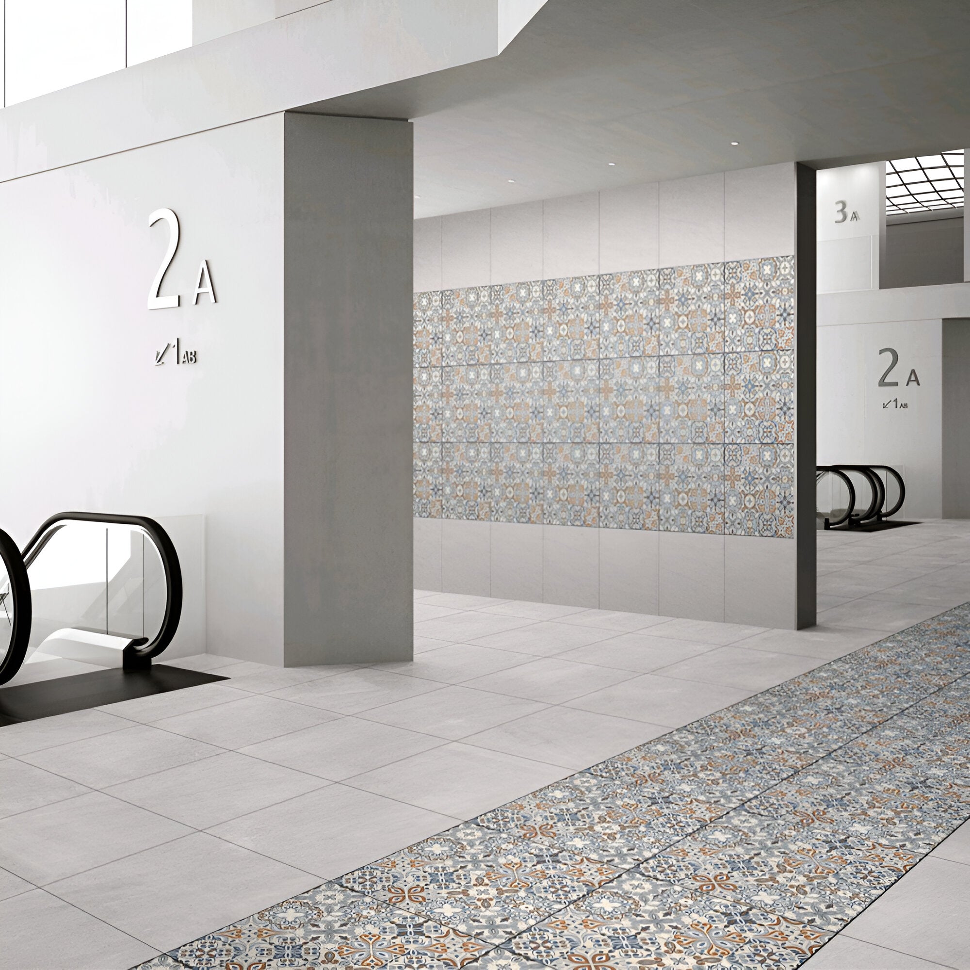 Prime Athena Pearl Moroccan Vitrified Tile 24x24 Inch in elegant beige color featuring intricate Moroccan geometric design with soft matt finish — perfect for modern and traditional interiors, enhancing floors and walls with timeless charm