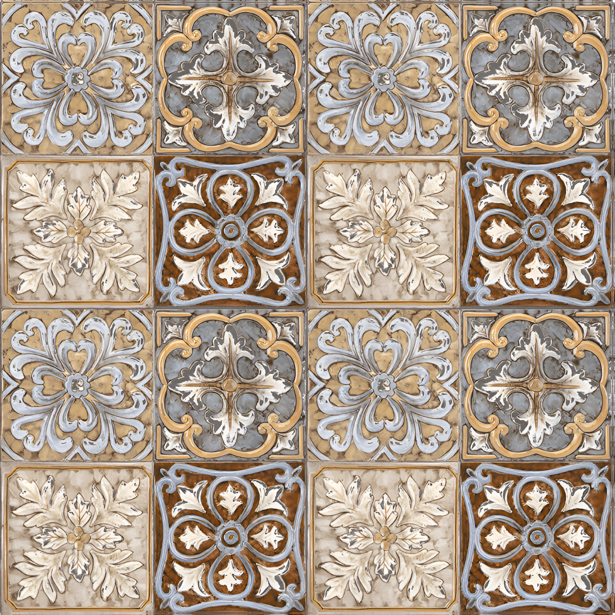 Rangoli Brown Moroccan Tile – 24x24 inch ceramic tile showcasing traditional Moroccan patterns in rich brown tones, ideal for warm and earthy interior aesthetics.









