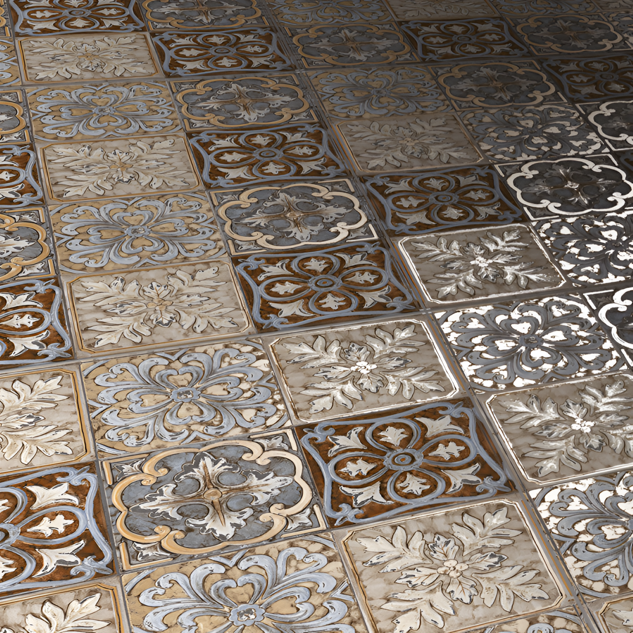 Rangoli Brown Moroccan Tile – 24x24 inch ceramic tile showcasing traditional Moroccan patterns in rich brown tones, ideal for warm and earthy interior aesthetics.









