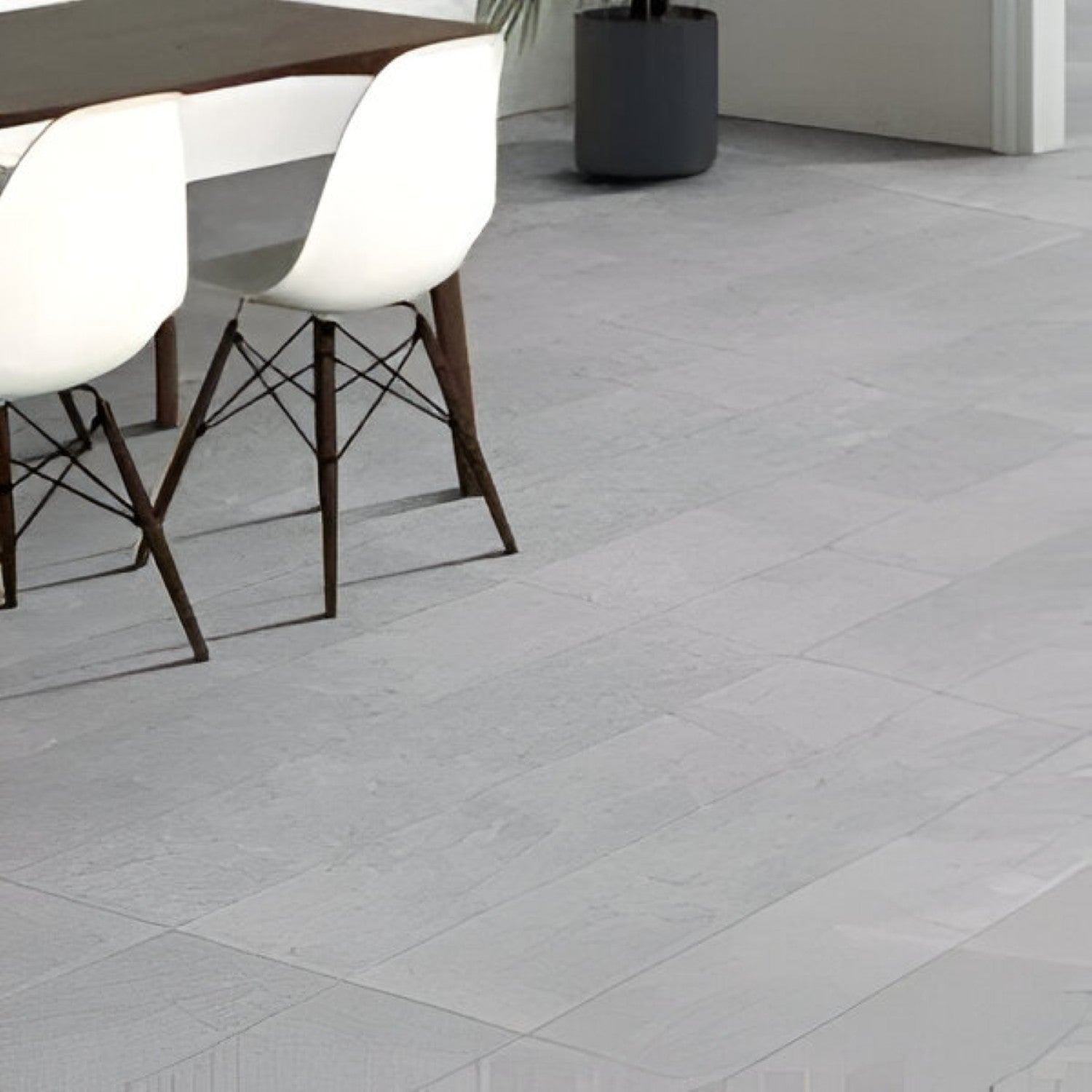 Regnant Bianco Matt Vitrified Tile 12x48 Inch with crisp white matte finish, subtle texture, ideal for bright and elegant flooring or wall applications
