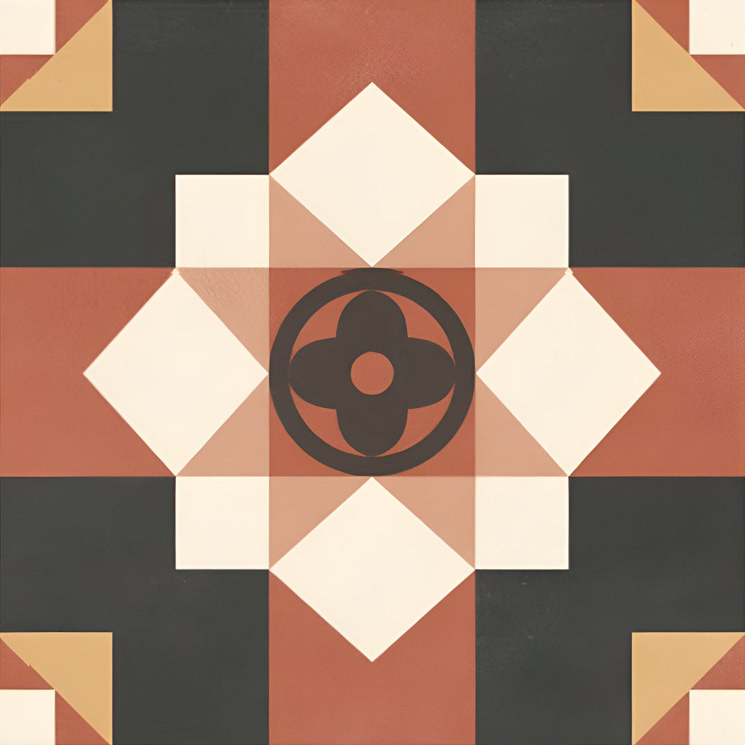 Rivoli Soil Dove Moroccan Vitrified Tile 8x8 Inch with matt finish, displaying intricate Moroccan, Printed, and Rangoli designs, ideal for floor and wall applications in modern and traditional interiors.