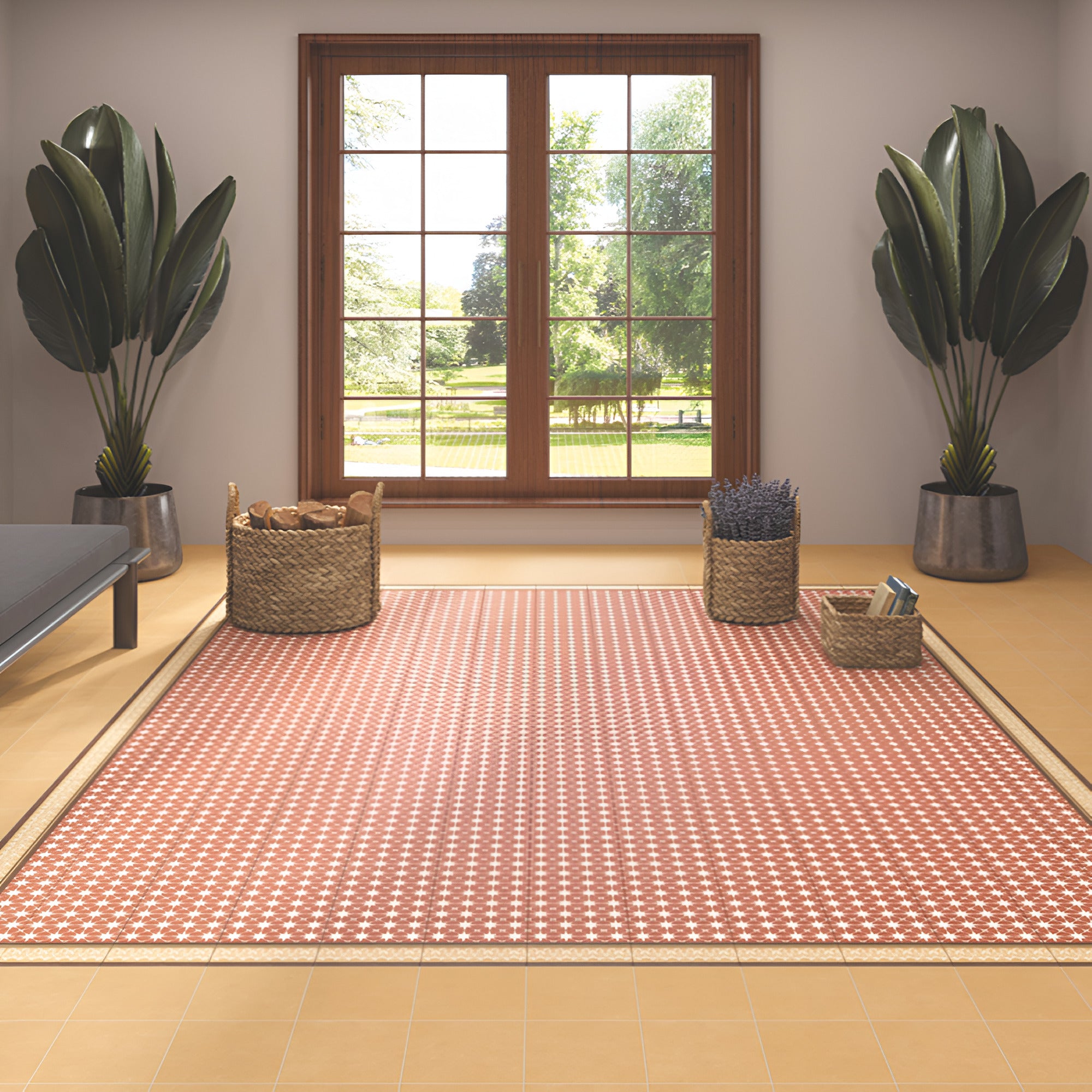 Rivoli Vibe Mid Moroccan Vitrified Tile 8x8 inch with matt finish, featuring vibrant Moroccan, Printed, and Rangoli designs, suitable for floor and wall applications, highlighting intricate color patterns and smooth texture for elegant interiors.