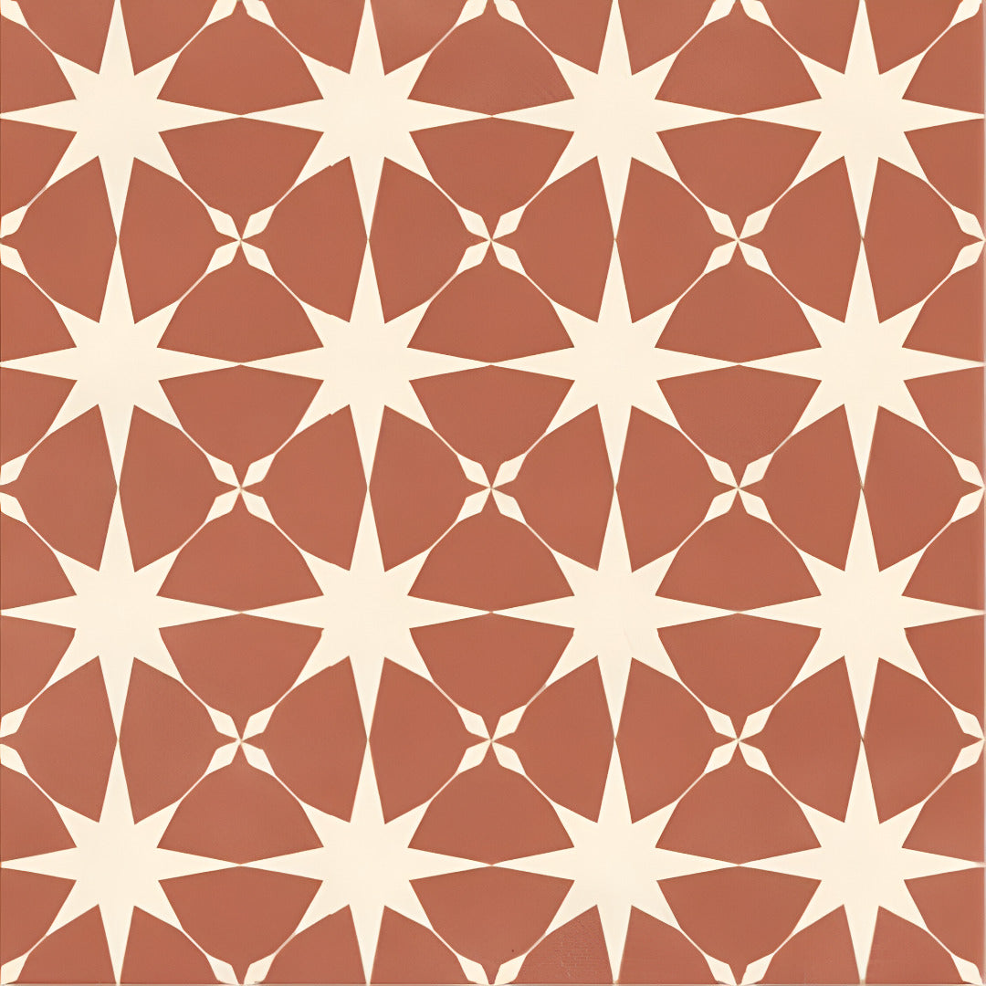 Rivoli Vibe Mid Moroccan Vitrified Tile 8x8 inch with matt finish, featuring vibrant Moroccan, Printed, and Rangoli designs, suitable for floor and wall applications, highlighting intricate color patterns and smooth texture for elegant interiors.
