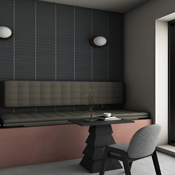 Roof Black Ceramic Tile 12 Inch x 12 Inch