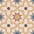 SC-269 Moroccan Vitrified Tile – 12x12 inch vitrified tile featuring detailed Moroccan patterns in earthy and blue tones with symmetrical geometric and floral designs.