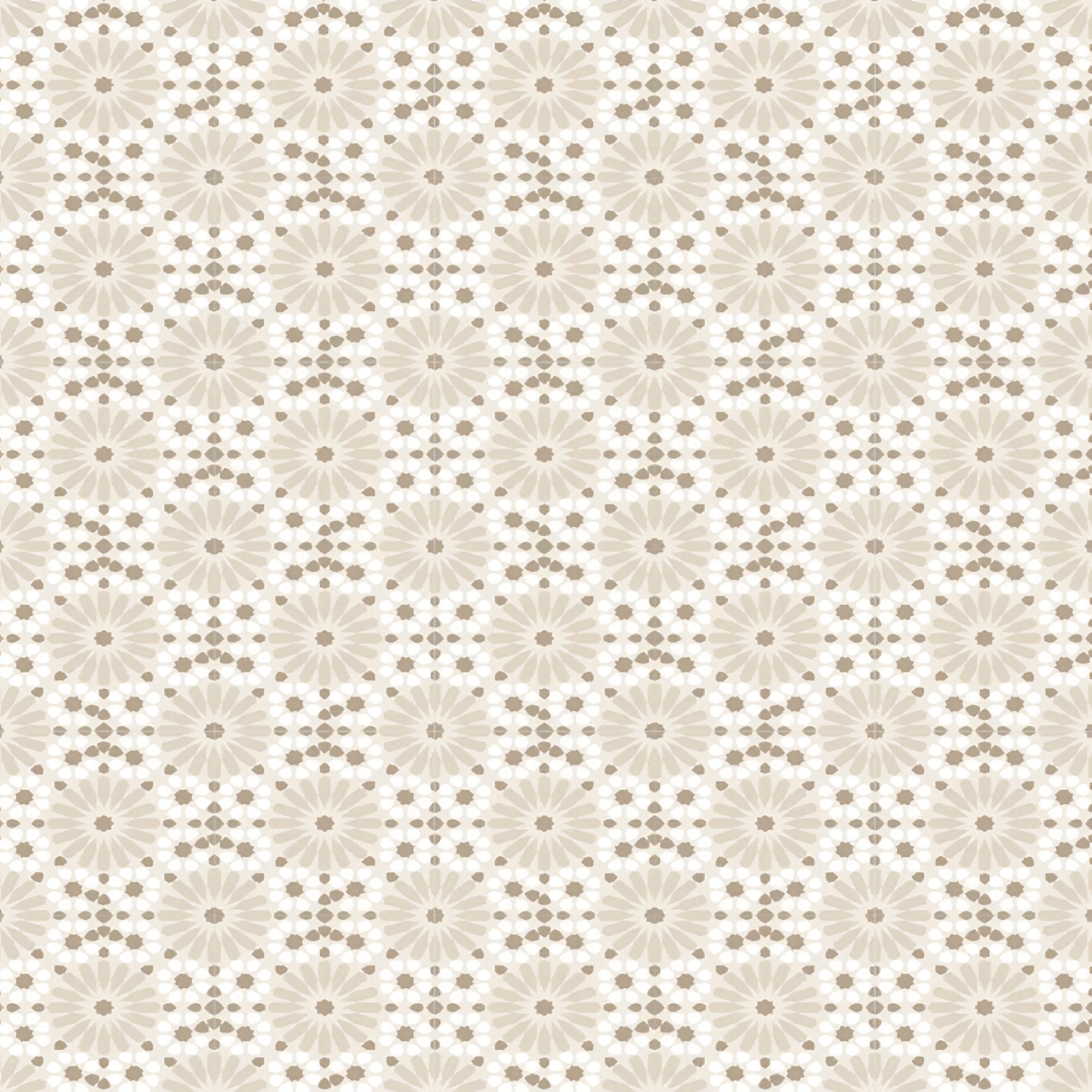 Savona Ivory Moroccan Vitrified Tile 8x8 Inch with matt finish, showcasing intricate printed Moroccan and rangoli designs, ideal for floor and wall applications, offering durable and stylish interior décor.