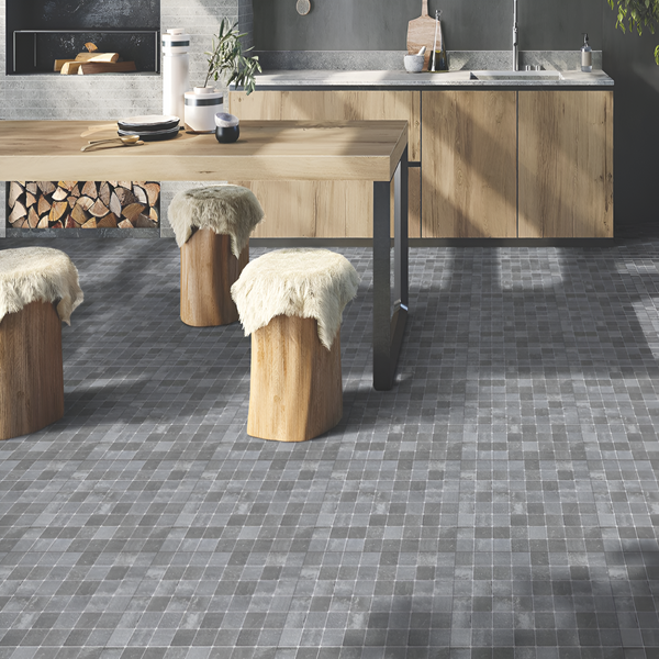 Artistic Grey Mosaic Kitchen Design Inspiration