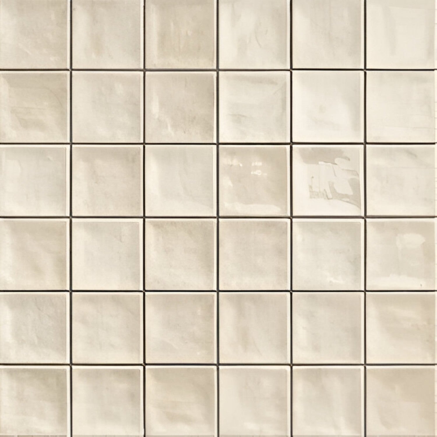 Segovia Cream Ceramic Tile – 8×8 inch glossy ceramic wall tile in gentle cream tone, featuring subtle handcrafted tonal variations ideal for bright and elegant interior accents.