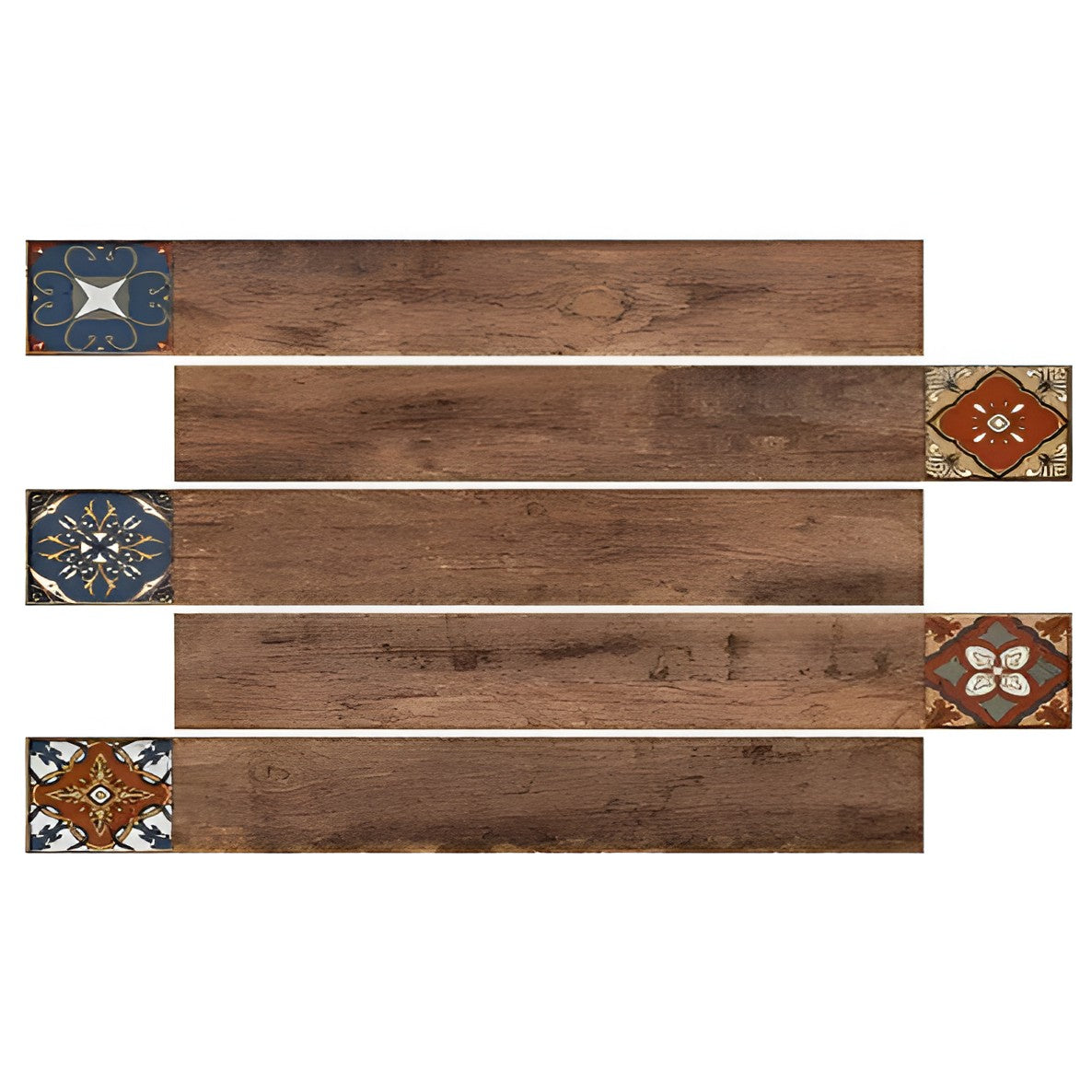 Sequio Nut Vitrified Tile – 6×36 inch matt-finish vitrified plank tile in warm, wood‑toned brown ("nut"), showcasing subtle wood-like grain texture, ideal for durable and stylish flooring or wall installations.