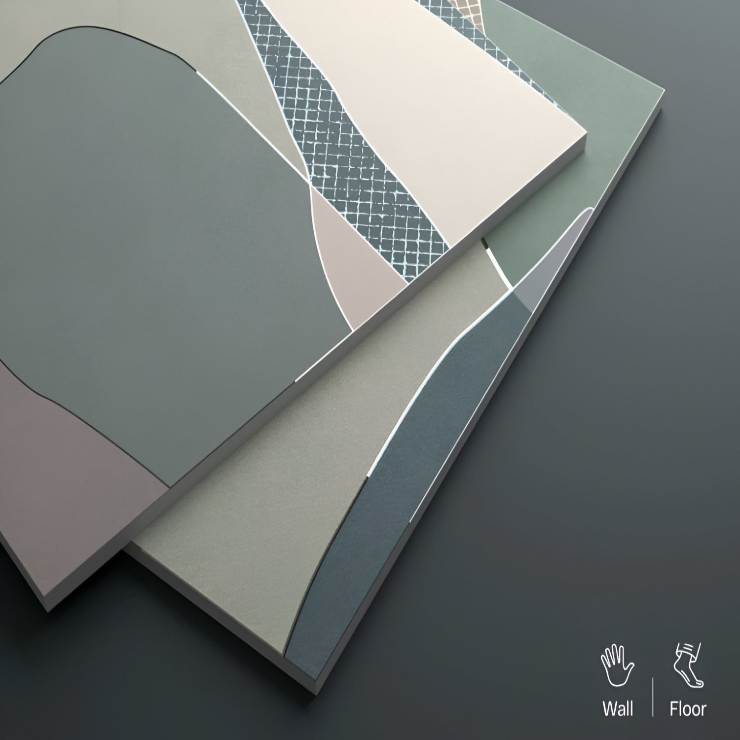 Shapes Gray Moroccan Ceramic Tile – 24x24 inch ceramic tile with subtle gray tones and delicate Moroccan geometric patterns for a modern, minimalist look.

