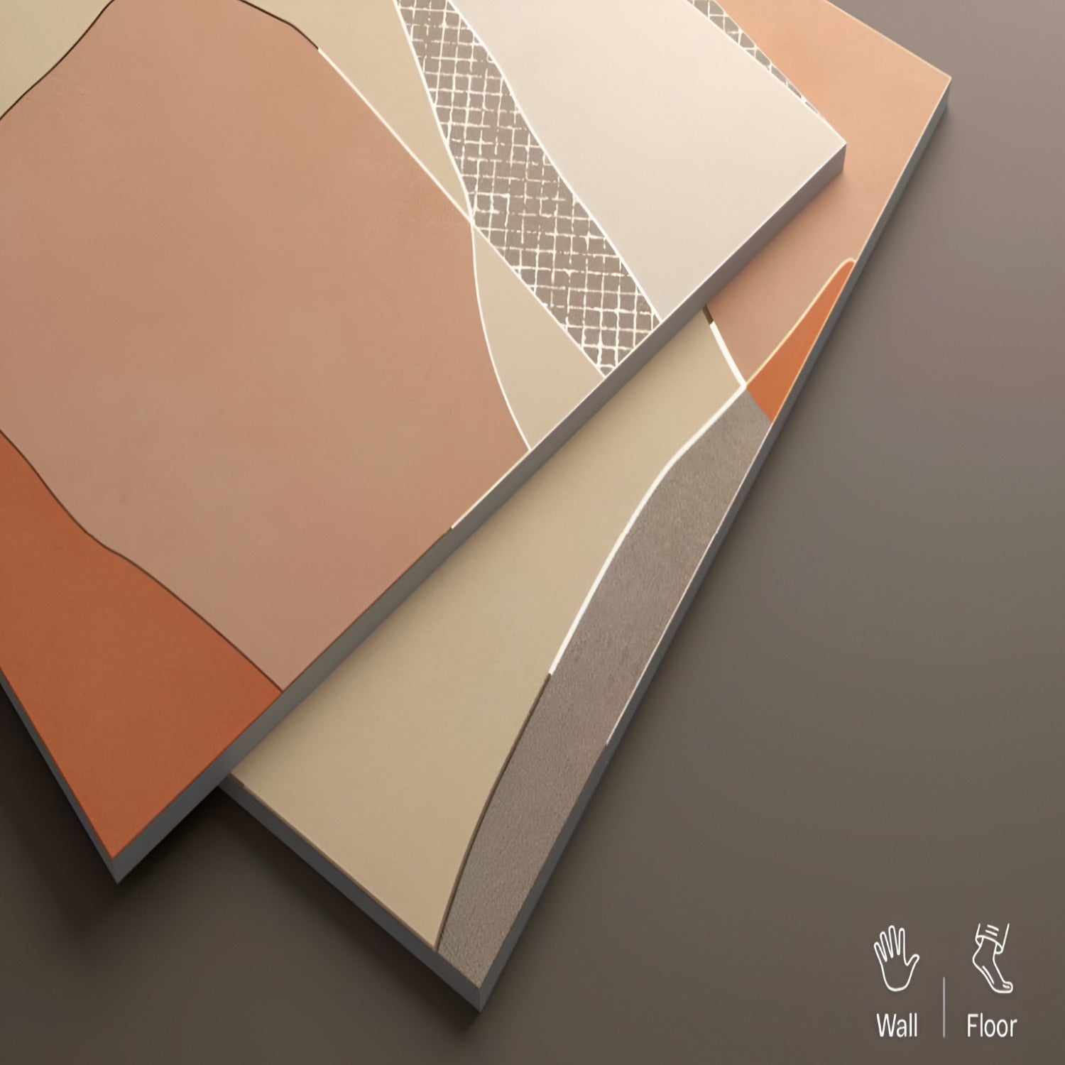 Shapes Ivory Moroccan Ceramic Tile – 24x24 inch ceramic tile featuring subtle ivory tones with soft Moroccan geometric patterns for a refined, minimalist look.