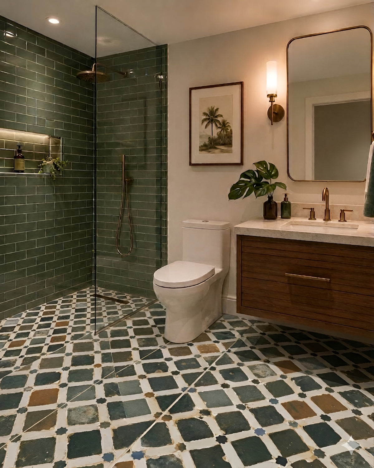 Rustic Green Shein Bathroom Designer Inspiration