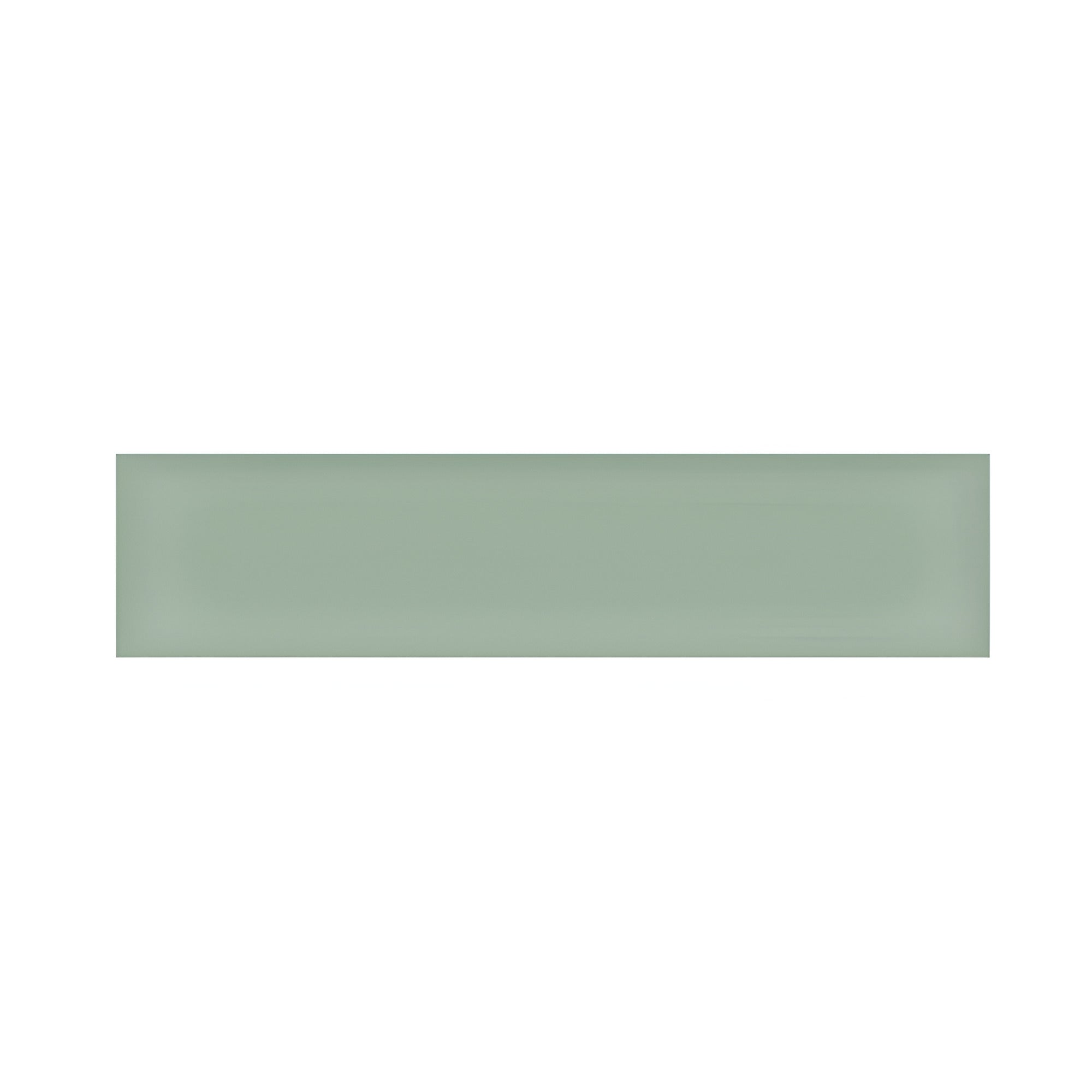 Silken Pistachio Subway Matt Tile 3x12 Inch ceramic wall tile in soft green shade, arranged in a classic subway layout, highlighting its smooth matt finish and ideal for kitchen and bathroom wall applications.