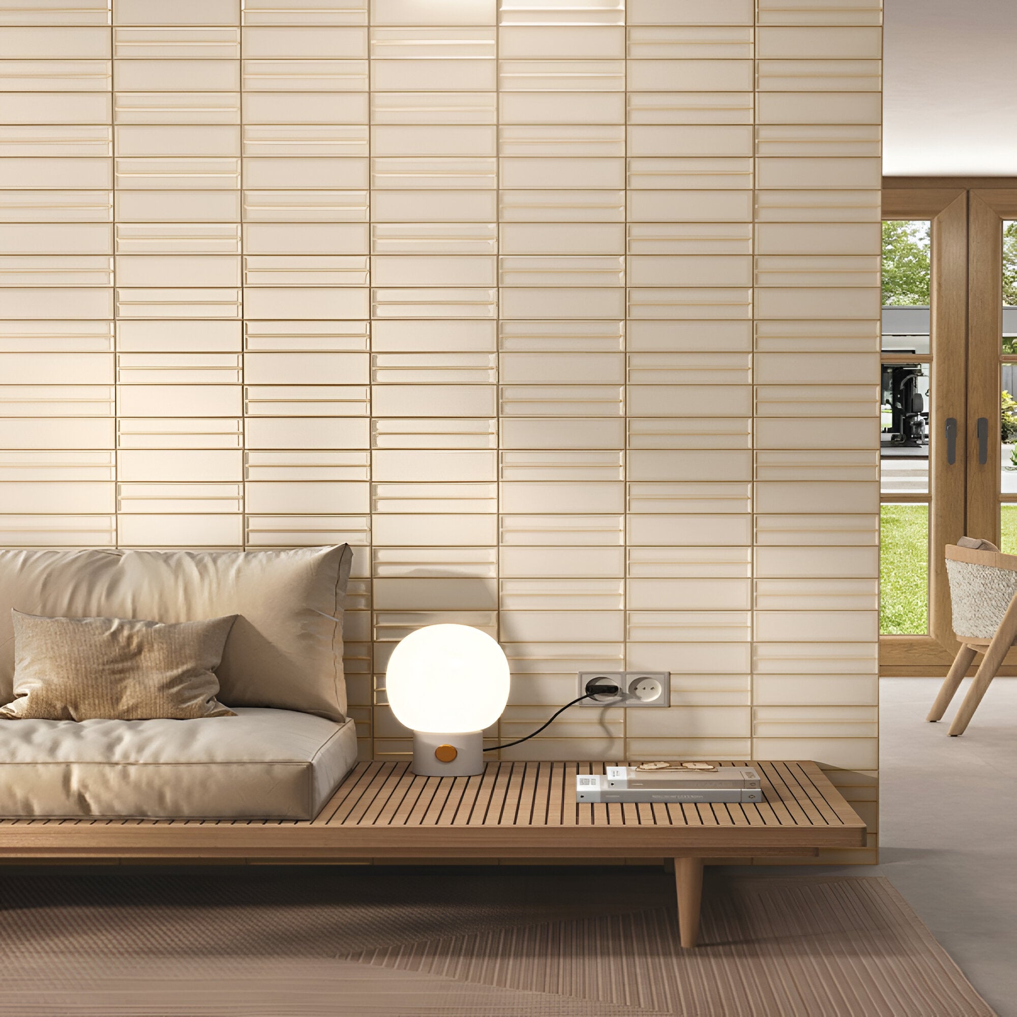 Silken Wheat Subway Matt Tile in 3 x 12 inch size, showing a warm wheat-colored ceramic wall tile with a smooth matt finish, ideal for kitchen backsplashes, bathroom walls, and interior wall accents.