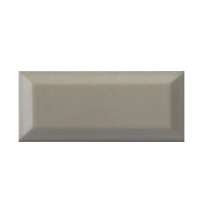 Smoke Grey Bevelled Subway Tile 4x8 inch with a glossy finish, featuring a soft smoke-grey beveled surface, smooth and durable, ideal for modern backsplashes and decorative wall applications.
