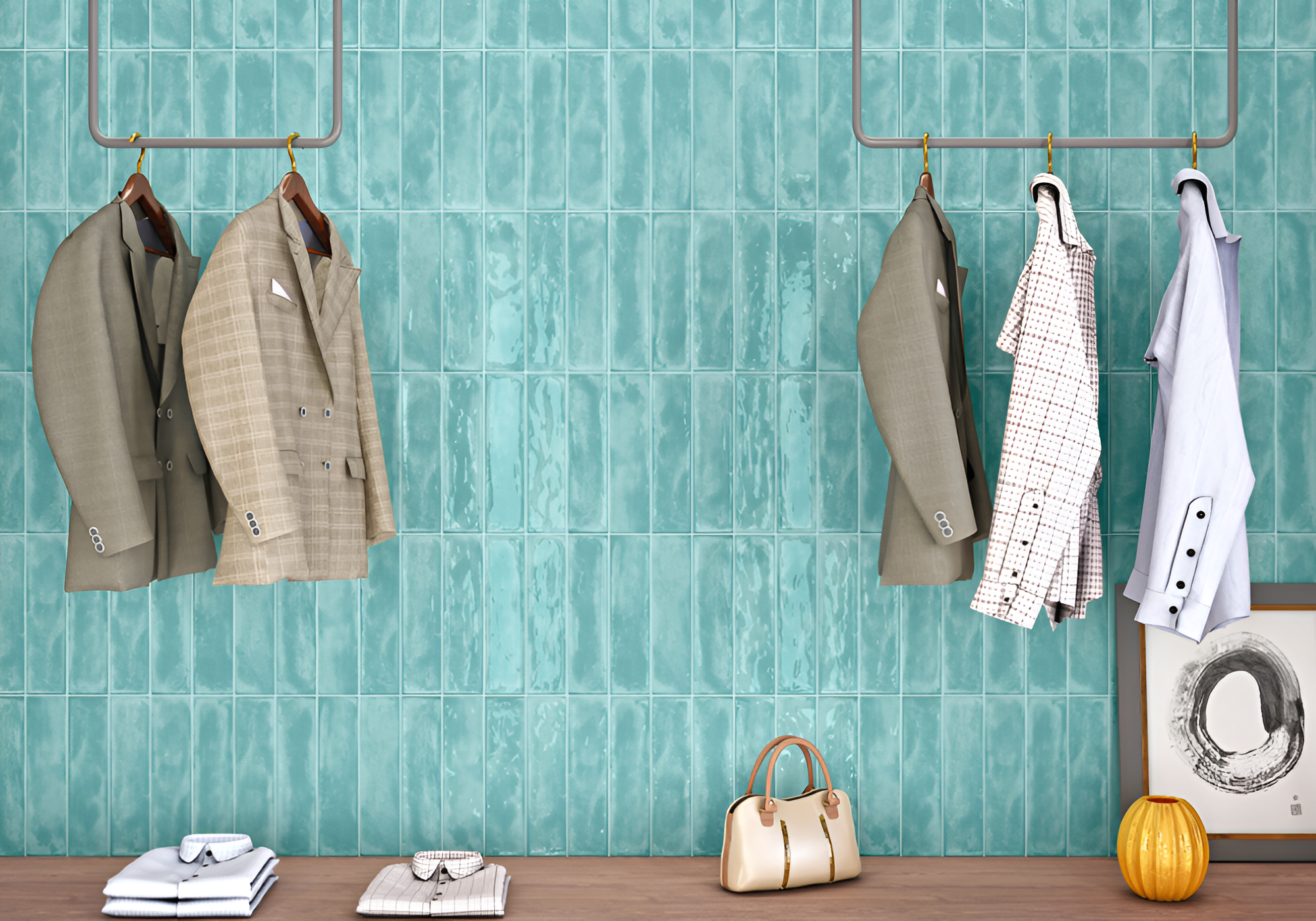 Splendor Acqua 3x12 inch glossy blue ceramic subway wall tile