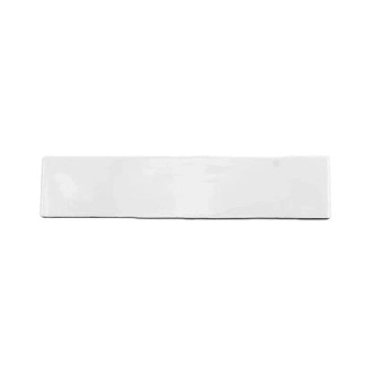 Splendor Bianco Subway Tile 3×12 Inch – Glossy white ceramic subway tile with a smooth, high-shine finish and slightly handmade texture, ideal for classic and contemporary kitchen backsplashes and bathroom walls.