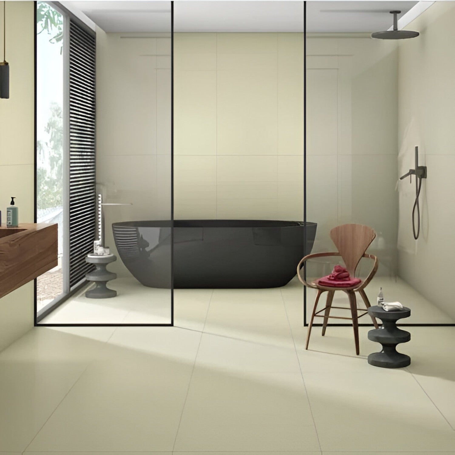 Spring Full Body Vitrified Matt Tile 24 Inch x 48 Inch featuring a smooth matte finish in soft neutral tones with subtle texture suitable for modern wall and floor applications in living rooms kitchens and commercial spaces
