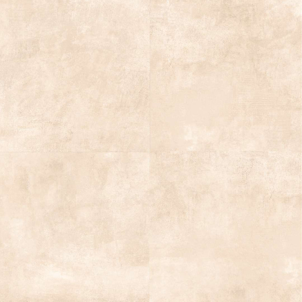 Stableton Crema ceramic floor tile in 24x24 inch size installed in a modern interior space, featuring a solid rustic surface texture with a smooth matt finish, demonstrating clean tile alignment, minimal grout lines, and a spacious flooring layout suitable for residential and commercial environments.