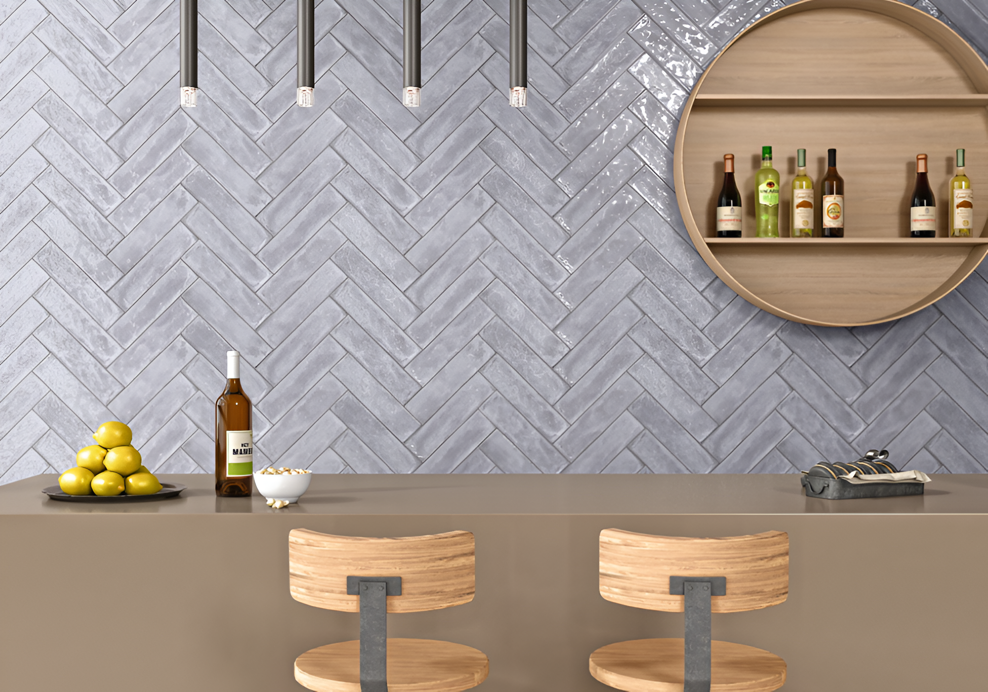 Subway Grigio Ceramic Tile 3x12 inch in glossy grey finish for wall use