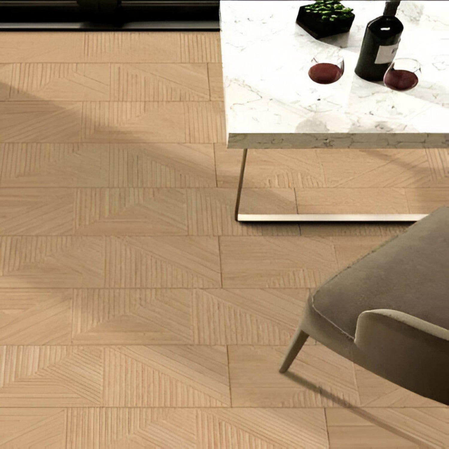 Supreme Beige Matt Vitrified Tile 12x48 Inch with soft beige matte finish, subtle texture, ideal for elegant and durable flooring or wall applications
