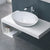 TTH-027 terrazzo design ceramic countertop washbasin placed on a modern vanity counter, showing the smooth inner bowl, artistic terrazzo surface pattern, precision-cut edges, and balanced rectangular form designed for luxury bathroom spaces