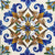 TTH‑18 Ceramic Tile – 6×6 inch ceramic tile with a rich cobalt blue background showcasing a delicate white rangoli-style floral pattern, ideal for mosaic art or decorative wall accents.