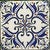 TTH‑1 Ceramic Tile – 6×6 inch tile with a crisp white background featuring an intricate blue rangoli-style floral and geometric mandala pattern, ideal for elegant mosaic accents or decorative wall applications.