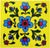 TTH-331 Ceramic Tile 3x3 inch showcasing a traditional indigo floral pattern on a white base, perfect for heritage-inspired mosaic walls or decorative accents.