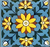 TTH-332 Ceramic Tile 3x3 inch featuring a classic blue and white floral motif with intricate symmetrical detailing, ideal for elegant wall inlays or mosaic borders.