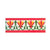 TTH-366 Ceramic Tile 3 x 6 Inch – Handmade tile featuring a vibrant floral pattern in red, yellow, and green with red borders, displayed on artificial grass.