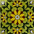 TTH-444 Ceramic Tile – 4×4 inch glossy yellow ceramic tile featuring a handmade Jaipur/Moroccan-style rangoli design, ideal for decorative wall and floor accents.