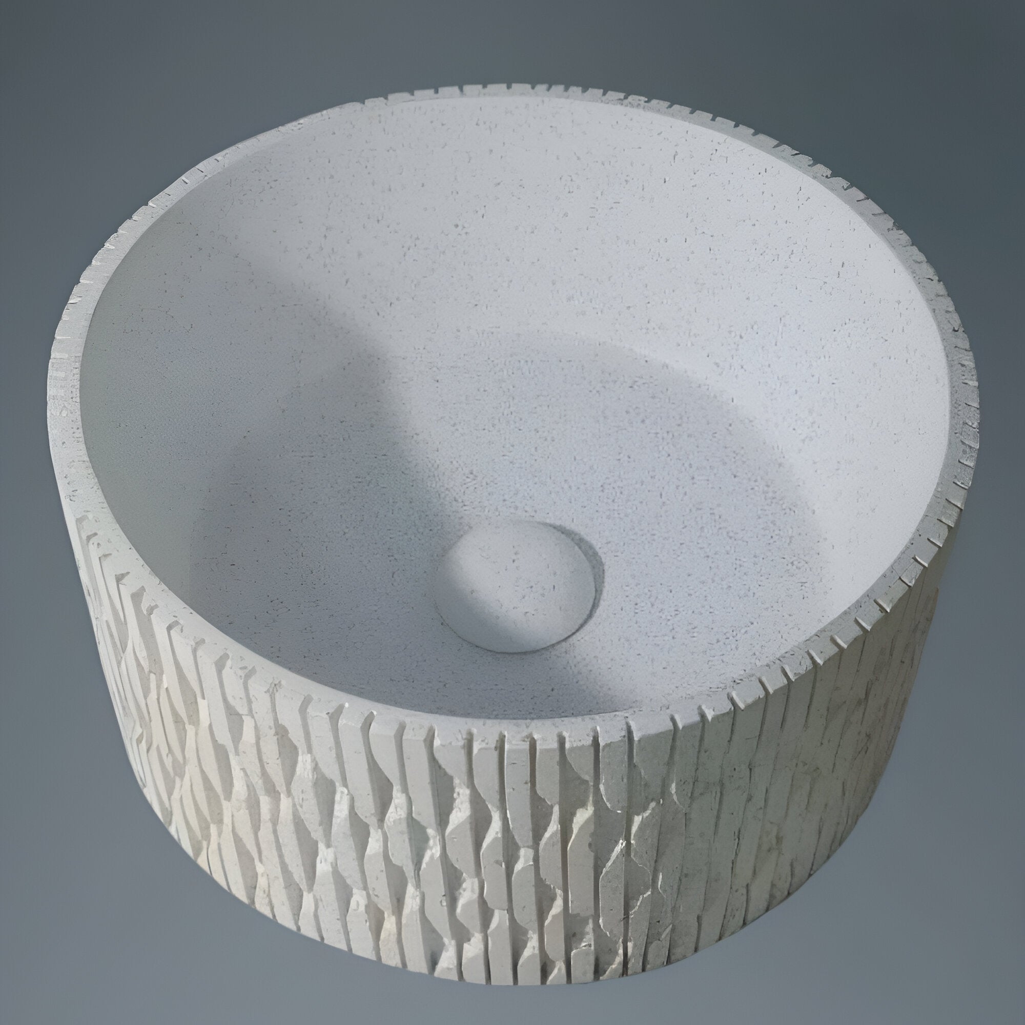 Countertop ceramic washbasin model TTH 034 with a Quartz-inspired design, featuring a well-proportioned square structure, smooth non-porous surface, defined edges, and ergonomic depth, designed for installation on bathroom countertops with a central drainage point and a refined modern form suitable for contemporary interiors.